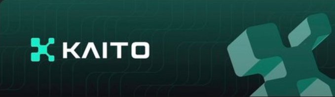 A logo banner for 'KAITO' featuring a teal geometric symbol on a dark green gradient background with a larger matching graphic element on the right.
