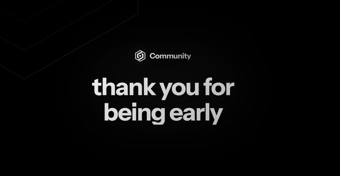 The image features a black background with white text that reads "Thank You for being early As a thank-you to everyone who joined the Orbinum Community program ahead of the crowd, you can now claim a daily reward, every single day until Sunday the 28th". The message is centered on the image and emphasizes the importance of punctuality in the community.