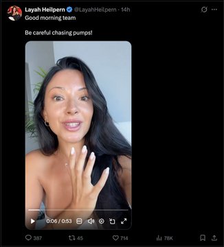 In a video from Layah Heilpern, she warns "Be careful chasing pumps!", a message that the accompanying post claims "toes coin fixes this syndrome."