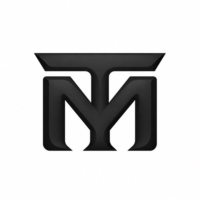 A stylized, geometric black and gray logo featuring a bold letter 'M' with an arched top bar on a white background.