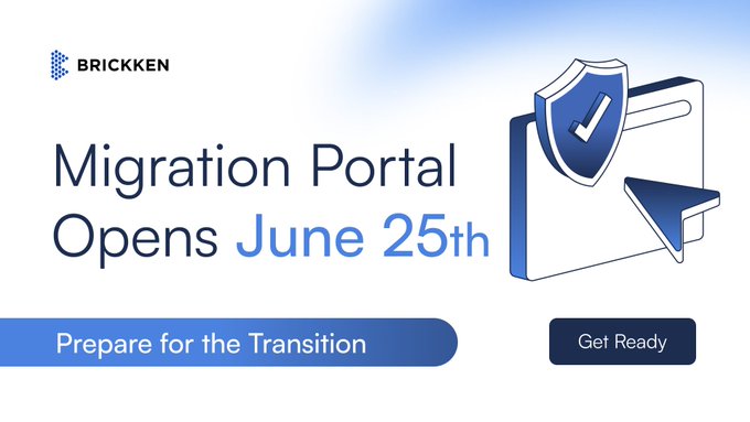 The image shows a banner for a migration portal that has been opened on June 25th, indicating the launch of the new migration platform. The text on the banner states "Migration portal opens June 25th" and provides details about the upgrade process, which is expected to be completed by the end of the month.