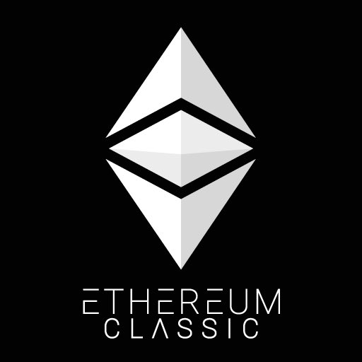 The Ethereum Classic logo and name shown in white on a black background.