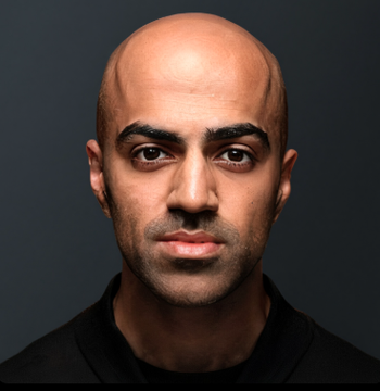 A close-up portrait of a bald man with a neutral expression, likely Haseeb Qureshi of Dragonfly, who is quoted in the accompanying text discussing Hyperliquid's HIP-3 markets and the rise of real-world asset trading.