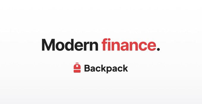 The image features a white banner with black text that reads "Modern Finance. Backpack". Below the text, there's an image of a backpack. The caption below the image says "My retirement fund is on @Backpack Brick by brick." This phrase refers to the process of building up a retirement fund over time, similar to how bricks are laid one at a time to create a wall or structure.