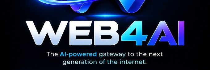 A digital graphic displays the 'WEB4AI' logo with the tagline 'The AI-powered gateway to the next generation of the Internet' on a dark background.
