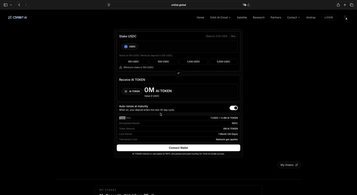 The image shows a webpage with a black background that displays information about a cryptocurrency called Space Vault. The website offers an opportunity for users to deposit stablecoins, such as USDC or USDT, into their accounts and receive monthly AI credits in return. This allows users to earn rewards by simply depositing their stablecoins, which can be used to purchase items on the site or even redeemed for other rewards. The post emphasizes that stablecoins should not sit idle but rather be utilized to generate income through the AI system.