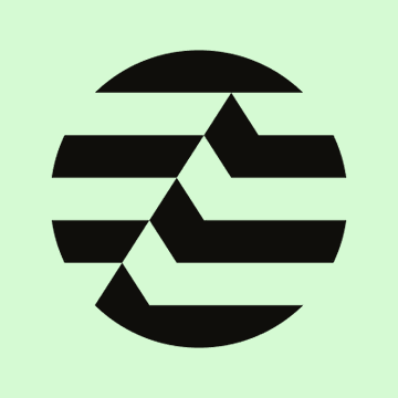 A stylized black logo featuring an "e"-like or wave-like design with a triangular peak in the center, set against a pale mint green background, likely representing the Aptos ($APT) cryptocurrency referenced in the post about launching a regulated stablecoin payment corridor.