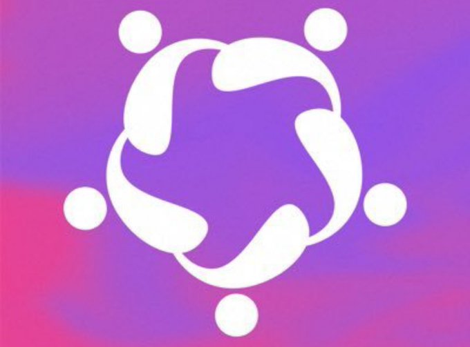The image displays the white logo of MoonPot against a vibrant pink and purple gradient background, featuring a stylized circular emblem with surrounding dots. The accompanying post highlights MoonPot's design principles of liquidity, transparency, and community rewards, positioning the logo as the visual representation of this DeFi protocol.