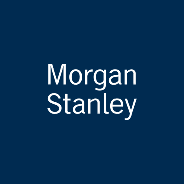 The image displays the Morgan Stanley logo, featuring the company's name in white text against a dark navy blue background. The logo corresponds to the news about Morgan Stanley filing updated documents for its proposed Ethereum and Solana ETFs.