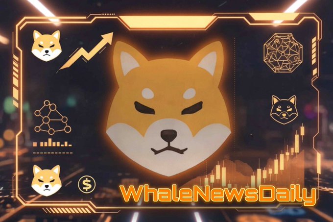 The image is a Shiba Inu (SHIB)-themed graphic for "WhaleNewsDaily," featuring the iconic Shiba dog mascot in the center with an orange upward-trending chart, surrounded by smaller Shiba icons, network nodes, and candlestick graphics. The bullish imagery aligns with the post's optimistic price prediction of $0.01 for $SHIB, visually reinforcing the confident "to the moon" sentiment of the forecast.