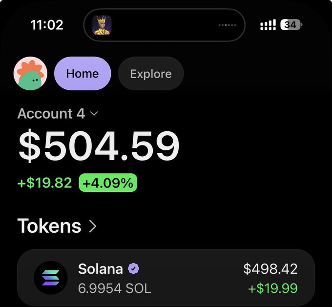 The image shows a smartphone screen displaying a list of token names, including "SOLANA" and other tokens. The screen contains information about these tokens, such as a current price and an option to transfer a certain amount of money for any of them. A total of four token options are available on the screen, suggesting potential investments or transfers in this particular space.