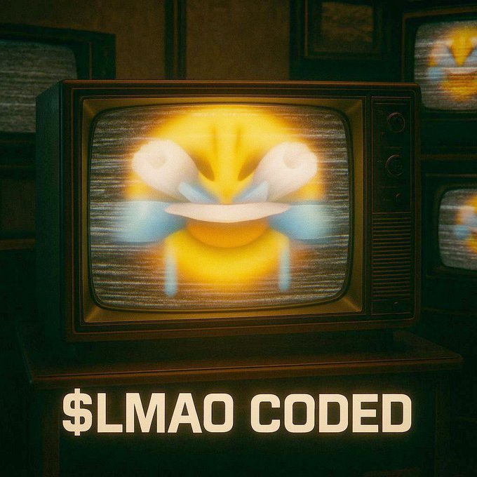 The image features a television set with an animated character, specifically a yellow smiley face, sitting on top of it. The text "I am buying as much LMAO!" is written below the smiling character. This suggests that someone has purchased this item from Amazon and wants to share their excitement about the purchase by tagging the post with a relevant hashtag or caption.