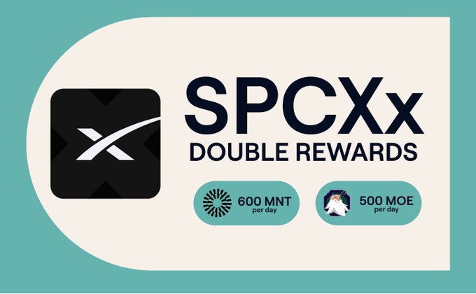 The image features a poster for Project X, which has been updated with new double reward options. The poster displays two badges - one representing a 500 MNOE token and another representing a 700 MNOE token. These tokens can be used as rewards in the project's equity distribution system. The text on the poster indicates that these rewards have been added to further bolster tokenized equity adoption, suggesting that the project is actively encouraging users to participate by offering tangible benefits for their involvement.