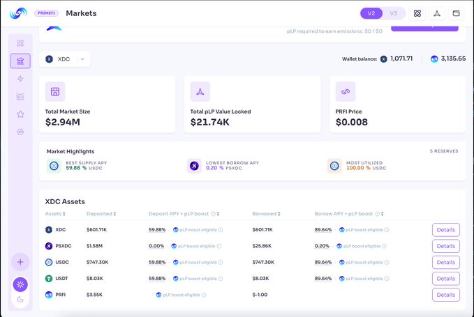 In this image, there's a screenshot of a trading dashboard for the cryptocurrency exchange, XDC. The trading dashboard displays a list of market events related to lending arbitrage, showcasing that the user has successfully made money from lending XDC at a low rate to USDC in another offshore venue. This strategy is gaining popularity due to high demand and solid lending arbitrage opportunities among the top ten XDC DeFi venues on the exchange platform.