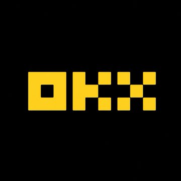 The image displays the OKX logo in bold yellow lettering on a black background. It illustrates the post's point that OKX is one of the exchanges offering bonus incentives (up to 8%) to attract Binance's EU users ahead of Binance's service suspension due to MiCA licensing issues.