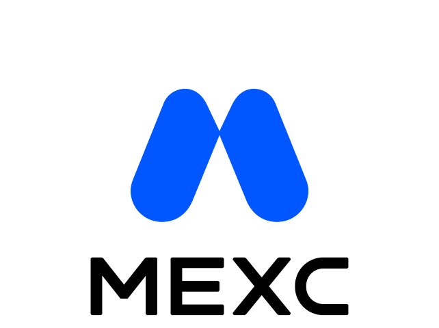 A blue stylized "M" logo above the bold black wordmark "MEXC" sits on a white background, representing the cryptocurrency exchange platform whose 0808 campaign splits its $500K prize pool across 8 task-based opportunities rather than a single headline giveaway.