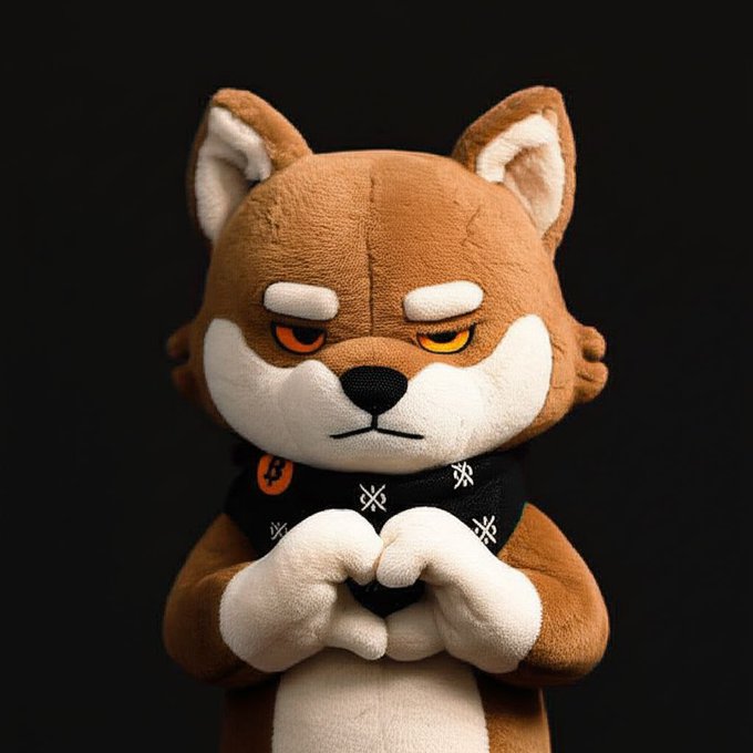 The image features a brown stuffed animal dog with an angry expression, standing against a black background. The dog has its arms crossed over its chest and appears to be frowning or scowling at something or someone. The caption of the image reads "Starting another good month, June for everyone. (continued buying $lobo ) @lobothewolfpup @kukulkancrypto @SolgunGG". This suggests that there might have been a recent purchase of this stuffed animal dog and it is now being used as an advertisement or promotion for the product.
