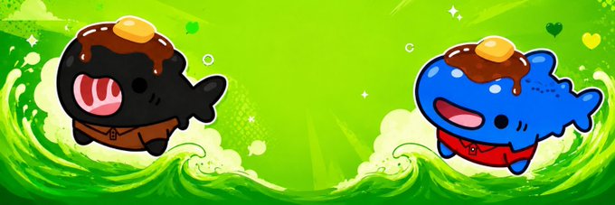 Two cheerful cartoon fish characters—one black and one blue—wear hats with "10GTD" written on them, leaping over green waves in a vibrant illustration. The playful imagery ties into the raffle promotion, inviting followers to participate for a chance to win the prize.