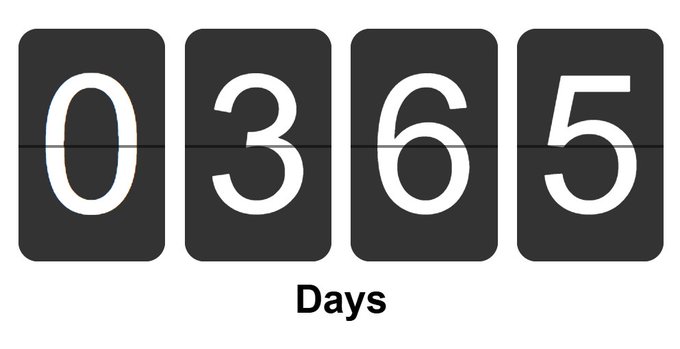 A flip-style countdown display showing "0365 Days" against a dark background, referencing the approximately 365 days remaining until the Litecoin ($LTC) halving event mentioned in the post.