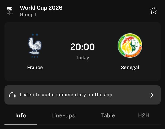 The image displays a summary of a soccer match between France and Senegal, featuring their respective coaches and players' profiles. It also includes some text related to the post being shared on social media or appreciated by followers. The image emphasizes that this content is directly related to the original post in an attempt to generate likes and shares from people who appreciate the information provided.