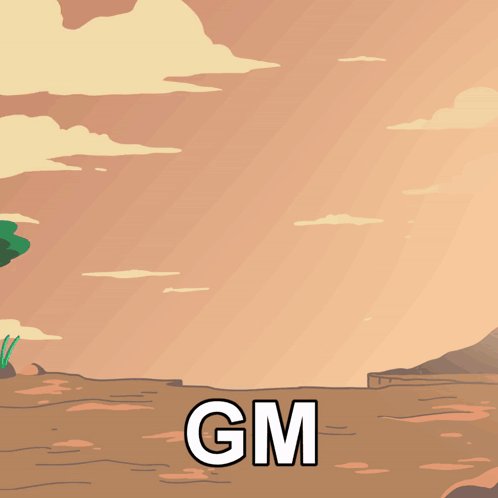 The image features a cartoon-style scene of a desert landscape with a large rock formation in the background. The sky above has a gradient of colors, transitioning from light orange at the horizon to darker shades as it ascends. In the foreground, there is a brown dirt field that stretches out towards the horizon. A tree can be seen on the left side of the image.

The post includes text that reads "GM Pushing the leaderboard every day while supporting three projects I genuinely enjoy being part of @TheARCTERMINAL @quipnetwork @useTria Each one is building in a different direction, but they'e all focused on innovation, strong communities, and long term growth". The image also contains an image of a person's face.