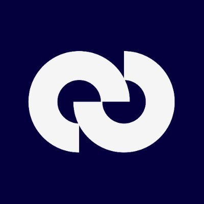 The image shows a white logo on a dark navy blue background, featuring two interlocking circular shapes that resemble the letter "C" or stylized chain links, likely representing the CashmereLabs brand. This interlocking design visually reflects the post's theme of connecting previously separate financial functions (transfers, yield, privacy, and fiat access) into one unified stablecoin infrastructure layer.