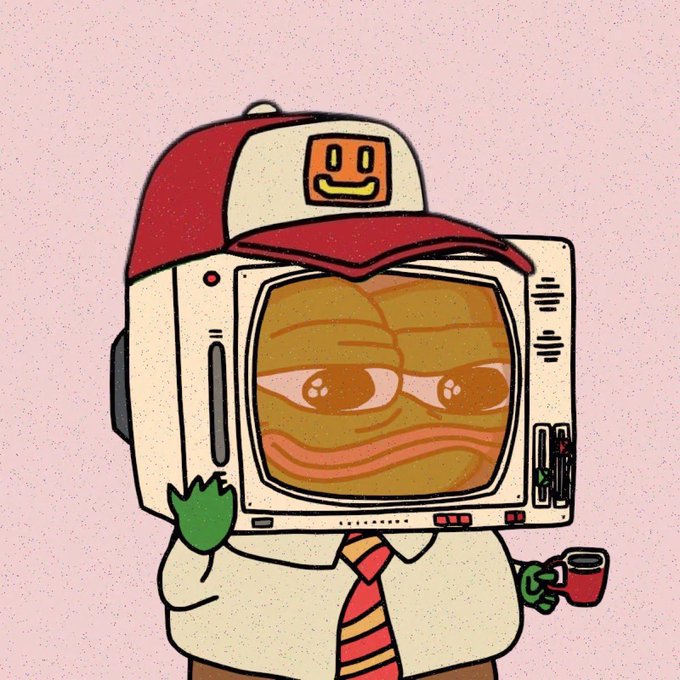 The image features a cartoon character dressed as a man wearing a hat with an orange smiley face design. The character also has a tie around his neck, giving him a professional appearance. He holds a cup of coffee in one hand and a mug in the other. The background is a light pink color that complements the cartoon character's outfit.