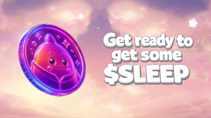 The image features a cartoon character named Sleepagotchi who appears to be building an ecosystem around the concept of sleep. The character has a purple head with a blue nose, giving it a cute appearance. The background of the image is a sky filled with clouds and stars, creating a dreamy atmosphere that complements the overall theme of the post. The text in the image reads "Get ready to get some SLEEP", emphasizing the connection between Sleepagotchi's ecosystem and the concept of sleep.