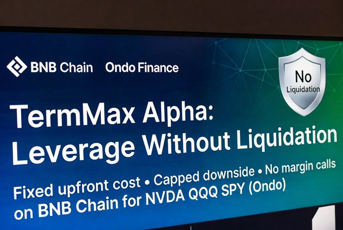 The image features a blue banner with white text that says "TermMax Alpha" written in black letters, along with some other information about trading strategies. The banner also includes a quote from someone named "No Margin Calls", which might be related to the term "TermMax Alpha".