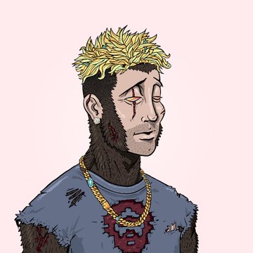 This NFT-style avatar, with its tattered clothing, monkey-like fur, and diamond chain, represents the "Web 3.0 me" in contrast to the user's implied "Web 2.0 me."
