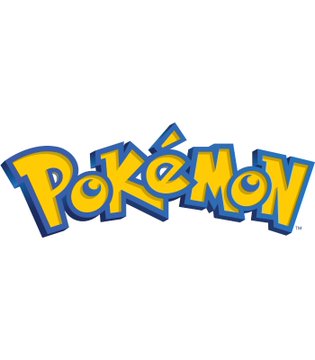 The classic yellow and blue 'Pokémon' logo displayed on a white background.