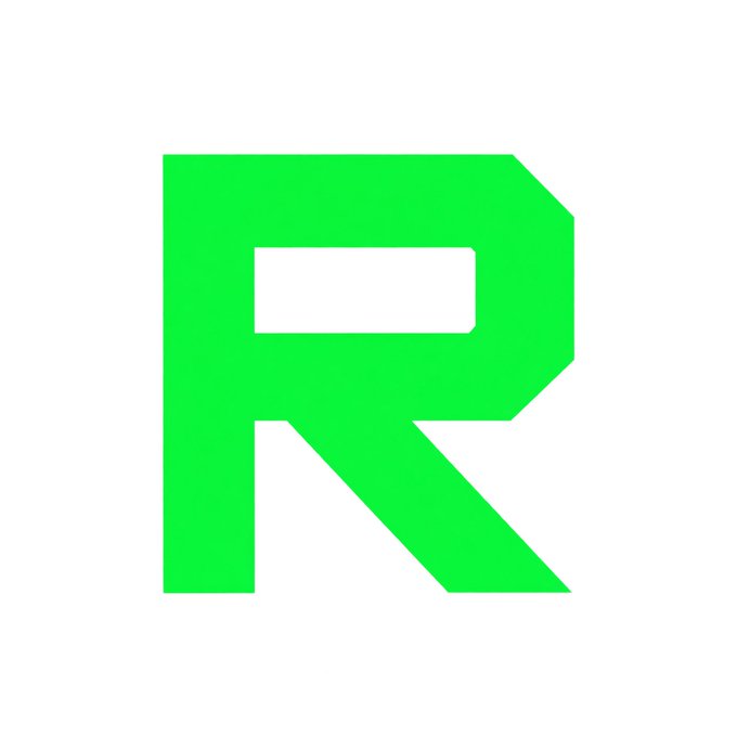 A bright green stylized letter "R" logo, which appears to be the $R token or "Rich" memecoin branding, displayed against a white background as a warning graphic related to the cautionary post about James Wynn.