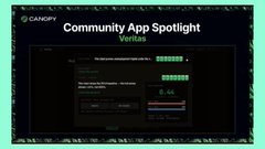 A thumbnail or banner titled 'Community App Spotlight' featuring 'Veritas' in green text with an interface preview below.