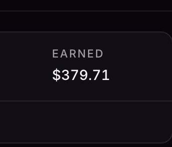 The image shows a dark interface displaying "EARNED $379.71," which supports the post's claim of making nearly $380 in just 10 minutes by allowing snipers to trade a meme coin on the Arc chain.