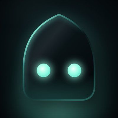 A glowing teal ghost-like figure with two bright eyes floats against a dark background, evoking the "Hood" in HyperHood and reinforcing the brand's mysterious, tech-savvy aesthetic behind the $HH trading incentive.