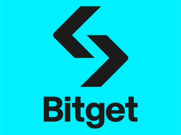 The image shows the Bitget logo, featuring two black arrows pointing inwards above the word "Bitget" on a cyan background. This logo represents the cryptocurrency exchange mentioned in the news post, which is reporting a $351.6 million security breach affecting its hot and warm wallets.