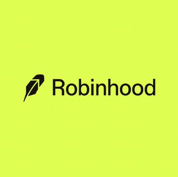The image displays the Robinhood logo—featuring a stylized black feather beside the company name—set against a vibrant lime green background, visually branding the news of Robinhood Chain hitting $4 million in total revenue.