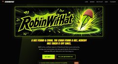 The RobinWatt craps/gambling website homepage featuring a space-themed logo with a planet and 'GAMBLING' text.