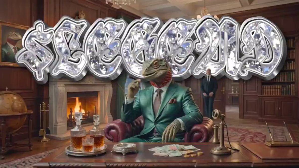 The image features a cartoon lizard sitting at a desk with a book, surrounded by several glasses of beer. The text "seealand" appears above the lizard's head, while another version of the word "seealand" can be seen below the lizard. In addition, there is a person standing behind the desk in the background. The image also contains a caption that reads: "How reply guys felt this morning after the @Pumpfun paid task feature dropped".