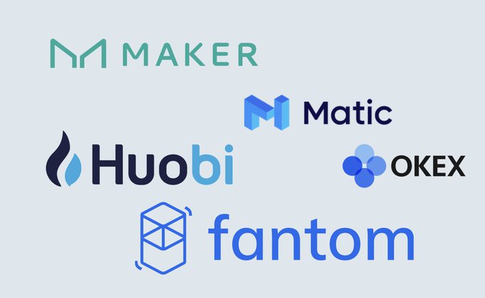 The image features logos for five different companies, including "Maker", "Makers", "Huoobi", "FANTOOM", and "TON TO GRAM". The text at the bottom of the image reads "TL;DR: TON to GRAM rebranding is useless. It was a crucial milestone on our journey!".