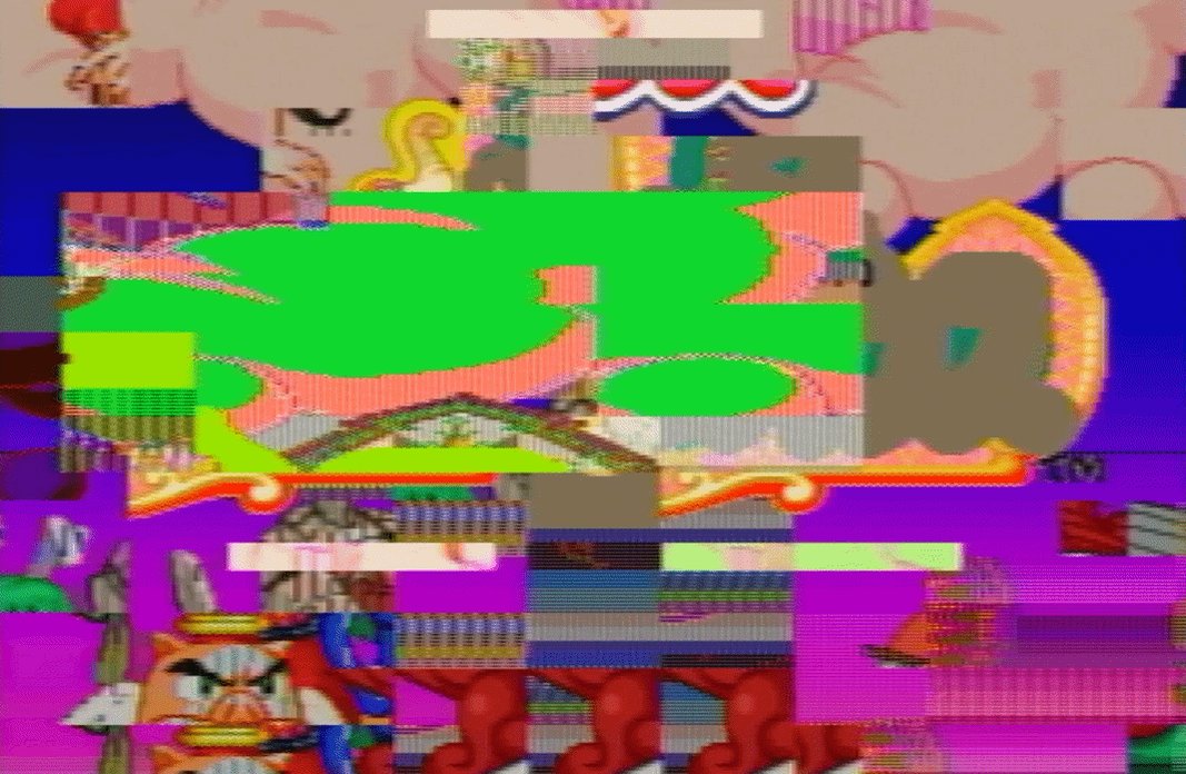 The image features a cartoon-like artwork with colorful patterns, including shades of pink, blue, green, orange, and purple. The main focus seems to be a central object surrounded by smaller elements within the background, creating an abstract composition. There are also various small objects scattered throughout the image, further emphasizing the unique visual style. 

The post includes information about some text or text art placed in the bottom left corner of the picture. It is unclear from this information what specific part of the post might be about or the context behind it. However, the overall impression created by the artwork and the accompanying text is an intriguing blend of creativity and intrigue.