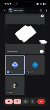 A screenshot of an Android smartphone's quick settings panel with a glitchy white graphic, showing connectivity toggles for Share and Nearby.