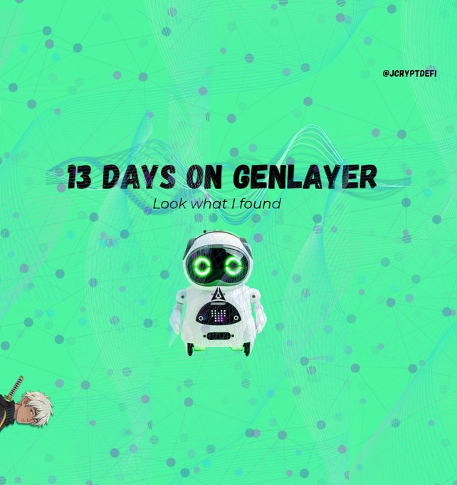 "13 days on Genlayer looks like a robot with glowing eyes and arms. It's not really comparing to other chains or cryptocurrencies. That's the wrong comparison."