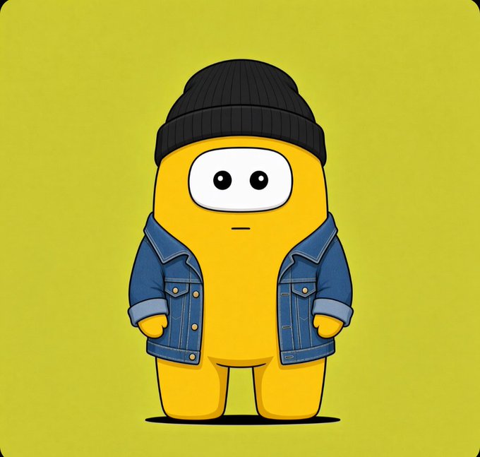 A cartoonish yellow mascot wearing a black beanie and a blue denim jacket stands against a bright yellow background, matching the vibrant color scheme of the LilBuds promotional giveaway post.