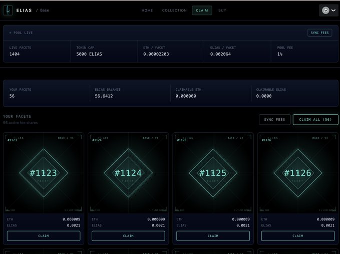 The image shows a computer screen displaying a website called @EliasOnBase, which appears to be an online marketplace for trading NFTs (Non-Fungible Tokens). The screen has three different posts with various numbers displayed on them. These numbers are converted into tokens and can be used to purchase or sell items in the marketplace. The image also contains a caption that reads "They've created a @prism_lp like system on the @base network. @EliasOnBase Tokens are converted into NFTs using the same logic, and you receive a fee for them. Their mcap 20k is very low. Do your own research."
