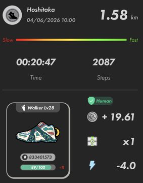 The image shows a fitness tracking app with various statistics displayed, including the number of steps taken, calories burned, and distance traveled. The app also provides information about the user's walking speed and the time spent on each step. There are two different types of shoes in the image - one is a sneaker, while the other appears to be a sandal or flip flop.