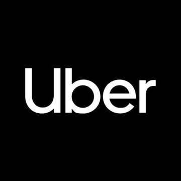 The image displays the Uber logo in white text on a black background, featuring the company's name in its signature lowercase font. This logo relates to the post's announcement about Uber partnering with Zipline to scale up to one million drone deliveries daily by 2029, while also highlighting the tokenized $UBER on Solana blockchain.