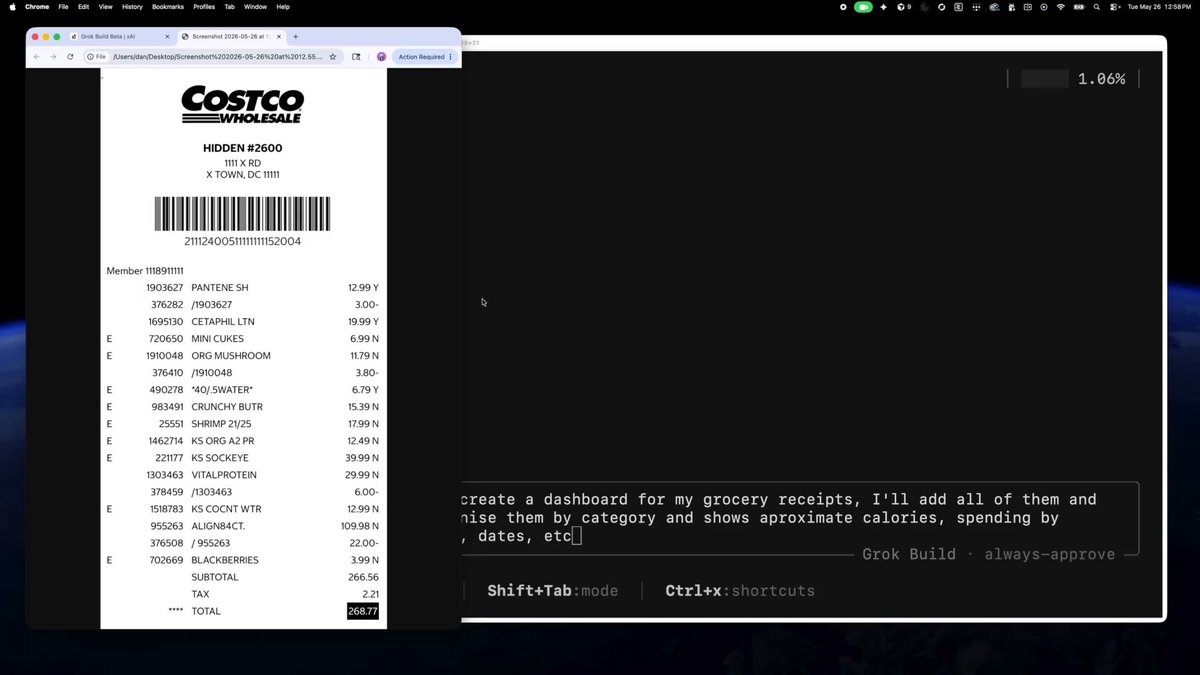 The image shows a computer screen with two documents displayed, one of which appears to be a receipt or printout from an online grocery shopping service like Walmart. The other document seems to be a live spending dashboard for an online grocery shopping system that allows users to track their grocery purchases and spendings in real-time. The focus of the image is on the online grocery shopping system, as it provides useful information about one's recent grocery transactions.