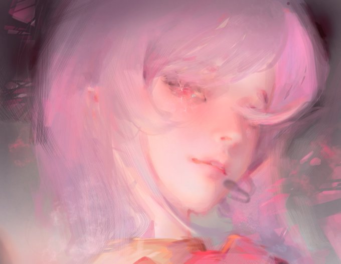 A dreamy, ethereal digital painting depicts a close-up portrait of a figure with flowing pink hair, soft glowing eyes, and delicate features bathed in rosy, vaporous light. The image appears to complement the post's theme of chasing volatile, high-liquidity meme coins like $BOME and $TRUMP, with its hazy, almost otherworldly aesthetic evoking the seductive allure of speculative crypto rallies.