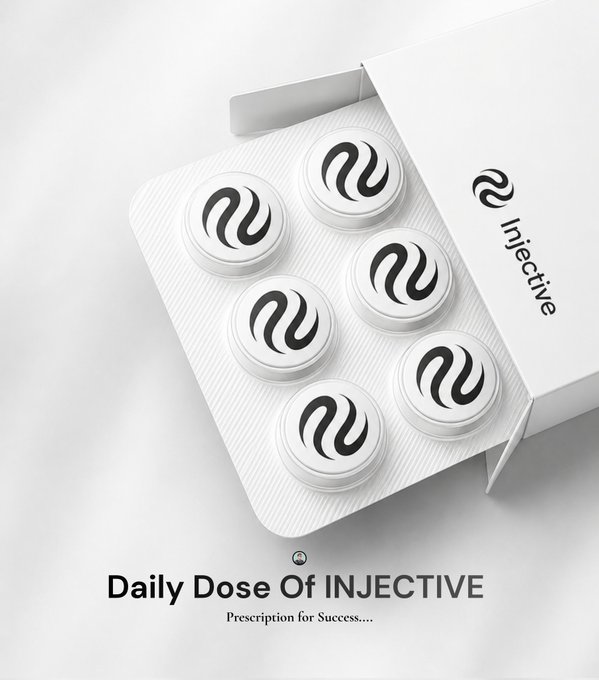 iced coffee cup with a black lid and white handle, featuring the words "Daily dose of INJECTIVE" on its side.